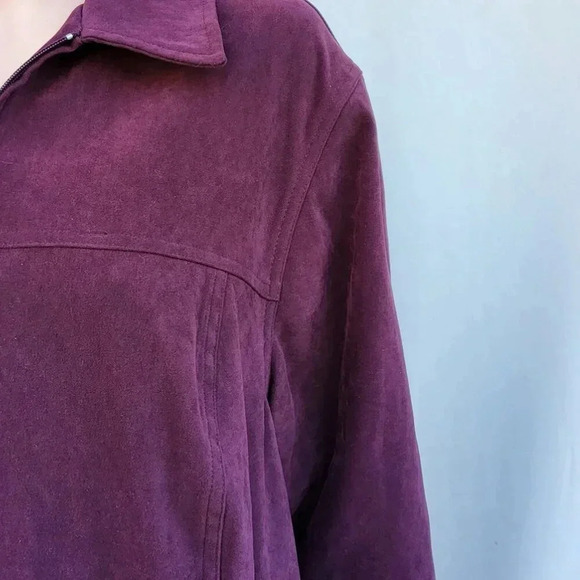 Casual Corner Annex Women's Light Jacket 16W Brown Birgundy Outdoor Zip up - Picture 3 of 11